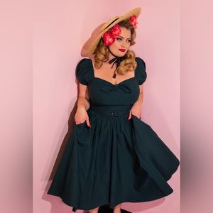 VIXEN SWING DRESS IN HUNTER GREEN - VIXEN BY MICHELINE PITT
